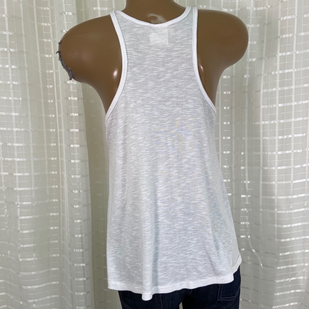 Free People White Racetrack Rib tank M/M - Picture 8 of 11